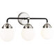 Ian K. Fowler Cafe 3 Light 21.75 inch Brushed Nickel Wall Bath Fixture Wall Light