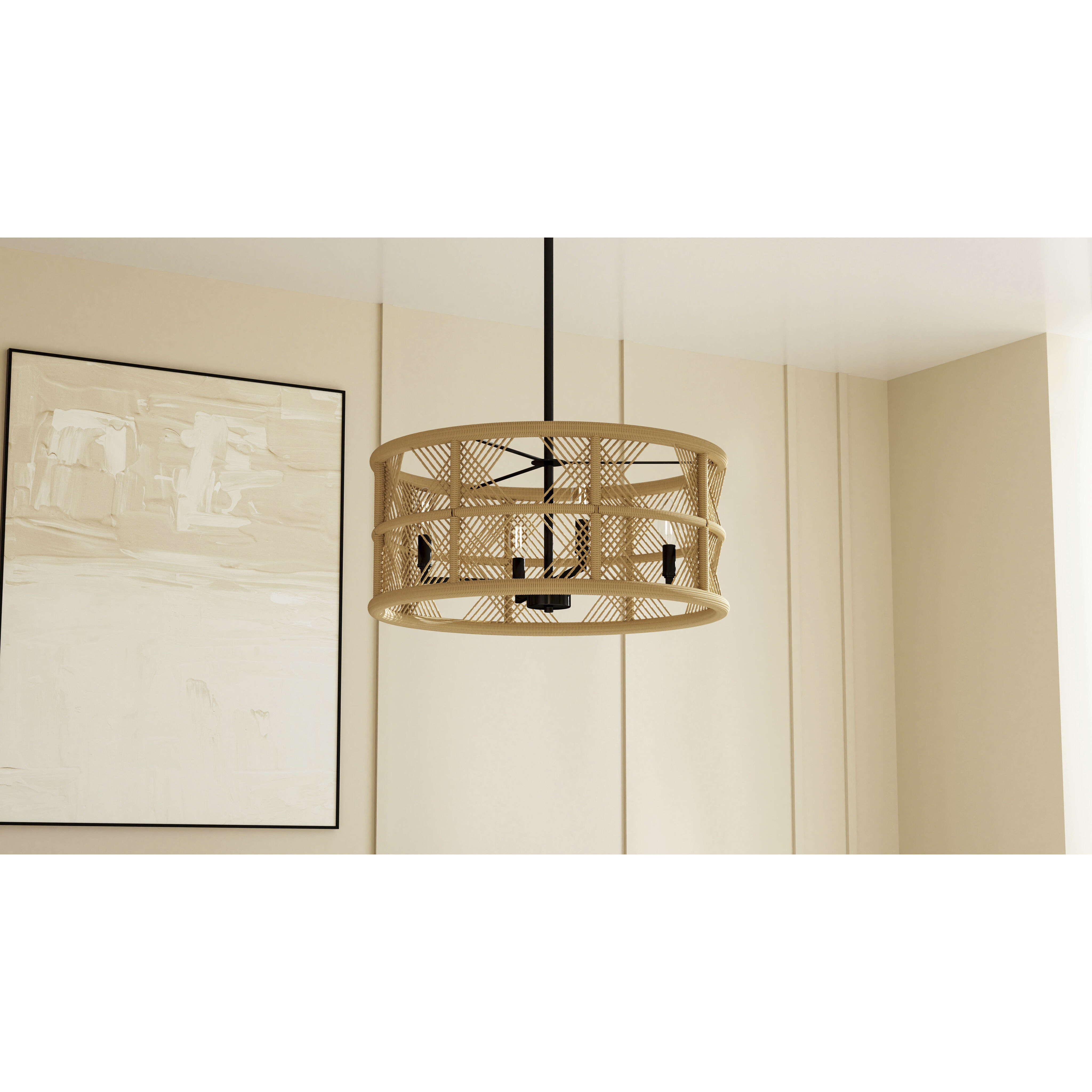 Axford 5 Light 22 inch Matte Black Pendant Ceiling Light, Large