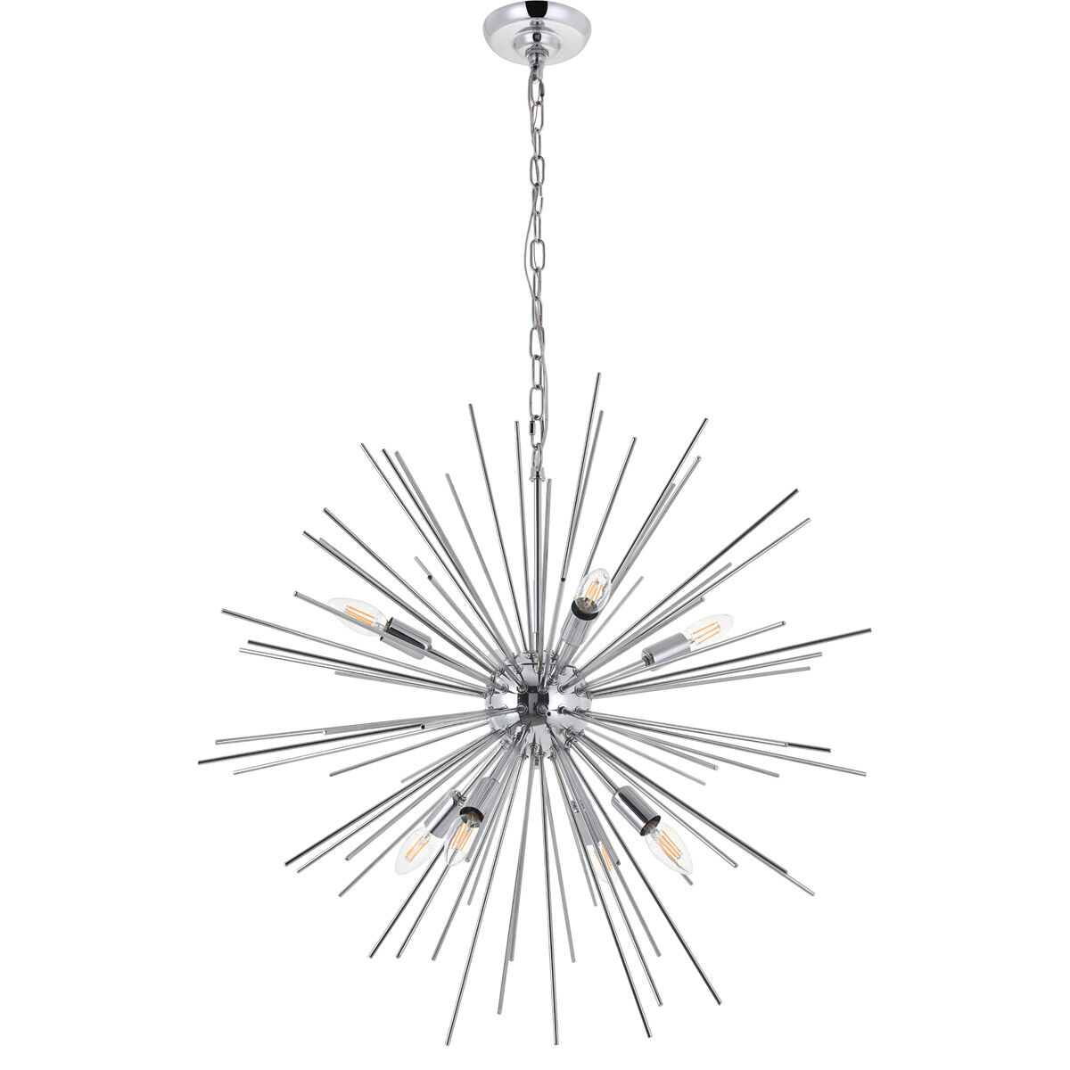 Timber 8 Light 30 inch Chrome Pendant Ceiling Light