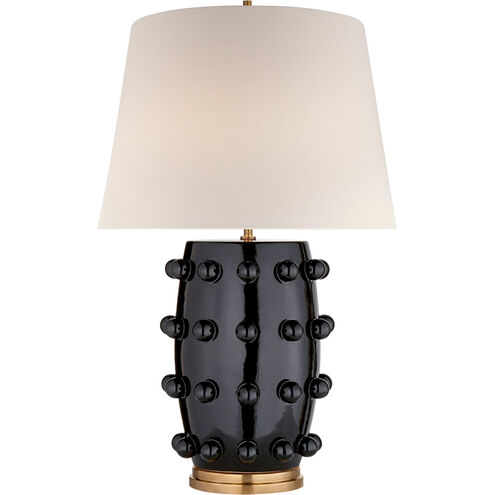 Kelly Wearstler Linden 26.5 inch 75 watt Black Porcelain Table Lamp Portable Light, Medium