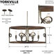 Yorkville 6 Light 24 inch Aged Darkwood/Silver Patina Pendant Ceiling Light