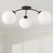 Amos 3 Light 28 inch Black Iron Semi-Flush Mount Ceiling Light