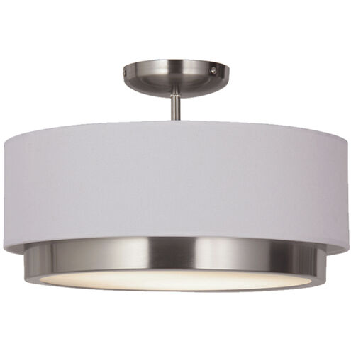 Tate LED 15.75 inch Brushed Nickel Semi-Flush Ceiling Light