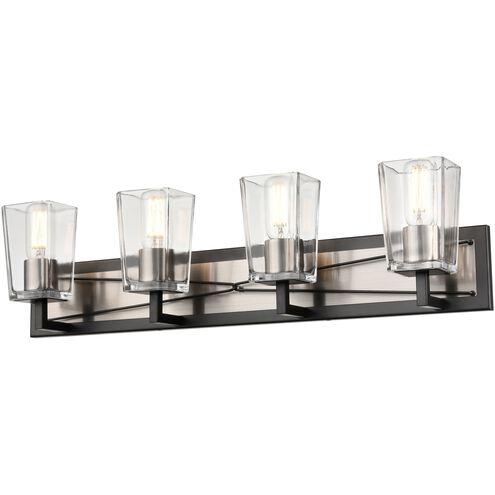 Riverdale 4 Light 32.25 inch Satin Nickel and Graphite Bath Vanity Wall Light