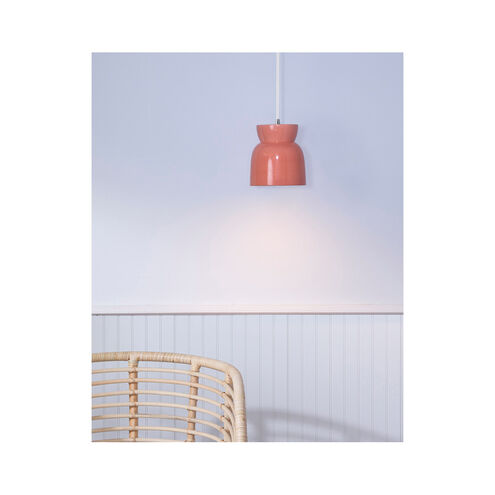 Radiance Collection 1 Light 8 inch Gloss Blush Pendant Ceiling Light