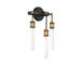 Campbell 3 Light 11 inch Vintage Black/Warm Brass Sconce Wall Light
