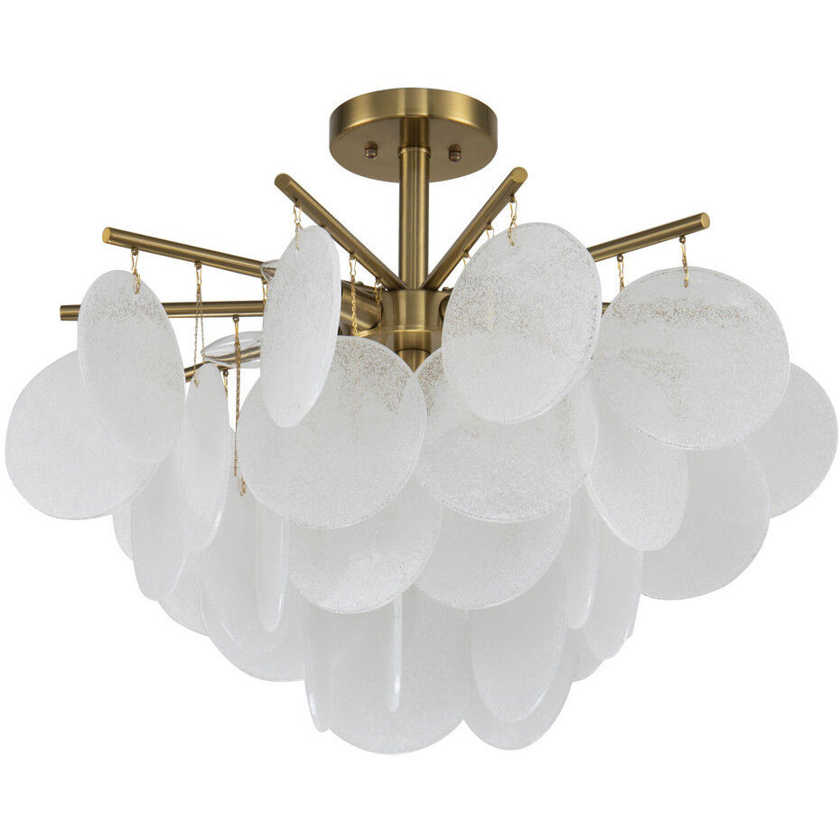 TD Series 7 Light 23.6 inch Antique Brass Flush Mount Ceiling Light