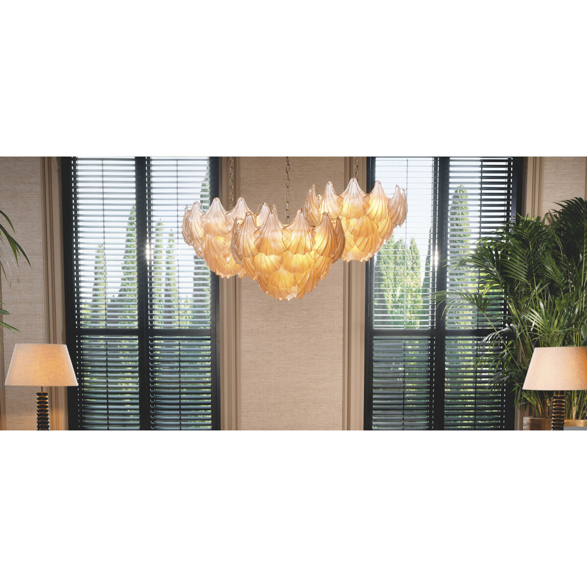 Ibiza 10 Light 23.62 inch Champagne-Coloured Glass Chandelier Ceiling Light