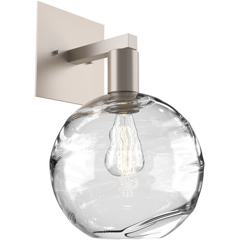 Optic Blown Glass 1 Light 9 inch Metallic Beige Silver Indoor Sconce Wall Light in Terra Clear