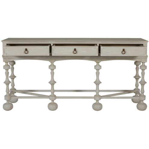Arrington 76 X 21 inch Cerused White / Antique Brass Console Table