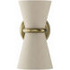 Gable 2 Light 6.5 inch Antique Natural Brass Wall Sconce Wall Light in Oyster