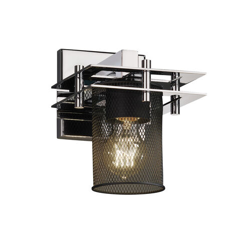 Metropolis 1 Light 6.5 inch Polished Chrome Wall Sconce Wall Light in Cylinder with Flat Rim