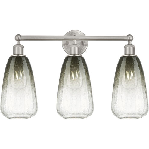 Edison Brookhaven Almond 3 Light 24 inch Brushed Satin Nickel Bath Vanity Light Wall Light in Slate Glass