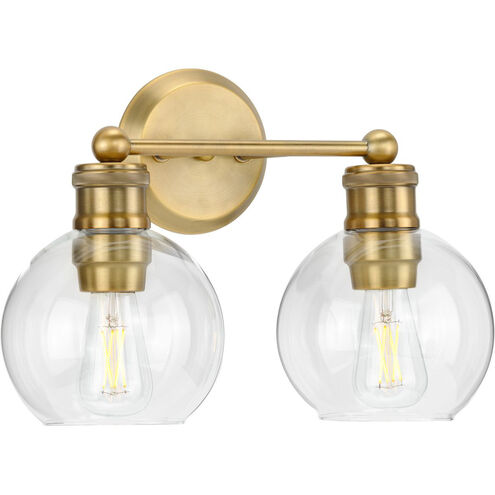 Hansford 2 Light 16 inch Vintage Brass Bath Vanity Wall Light