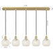 Ballston White Mouchette 5 Light 37.5 inch Satin Gold Linear Pendant Ceiling Light