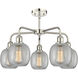 Belfast 5 Light 24 inch Polished Nickel Chandelier Ceiling Light in Clear Crackle Glass