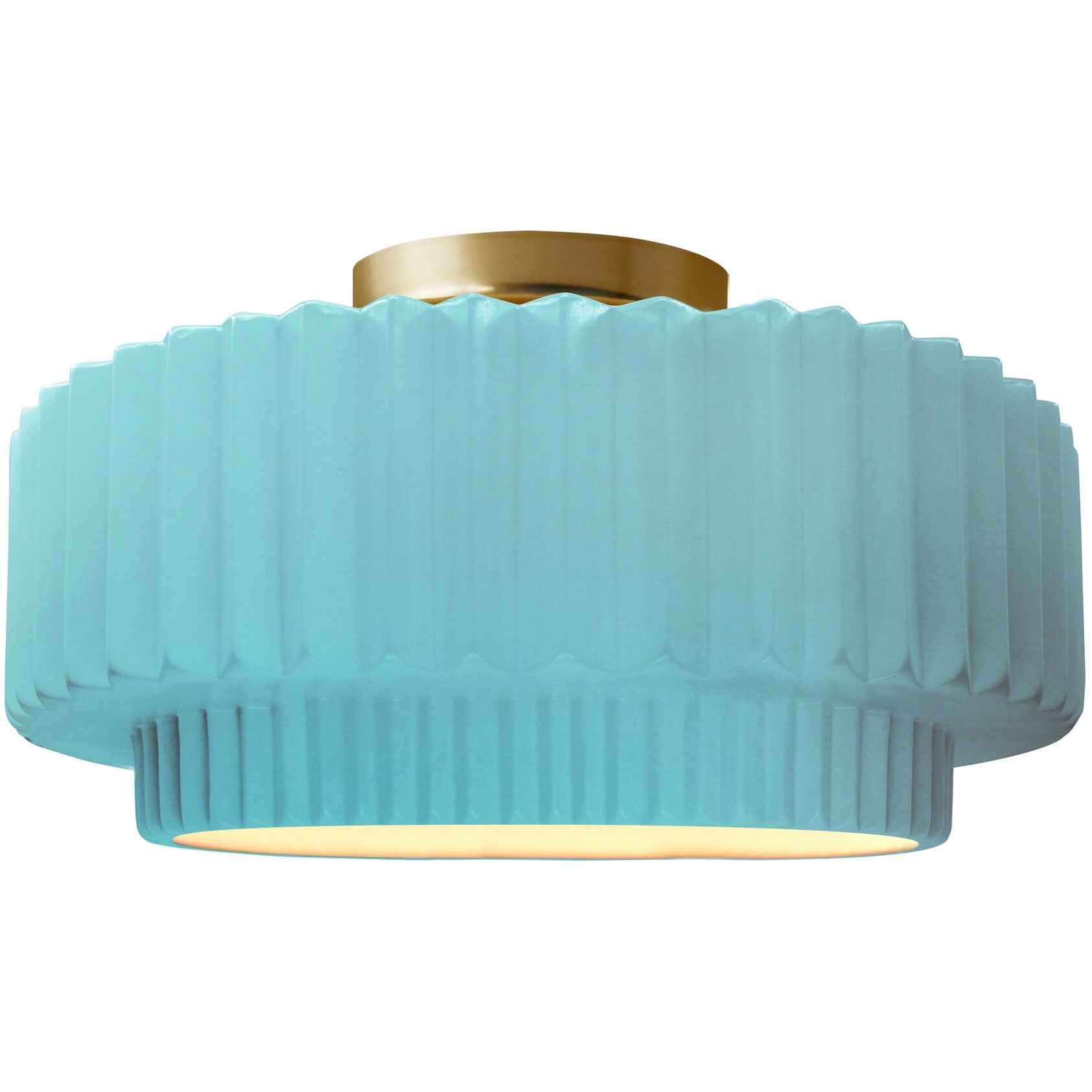 Radiance Collection - Pleated Tier LED 12 inch Reflecting Pool Semi-Flush Ceiling Light, Form+Finish+Function