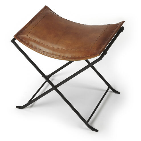 Industrial Chic Melton Brown Leather Bench