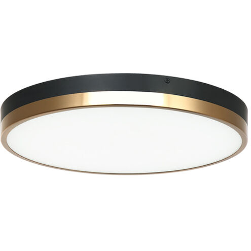 Tone LED 16 inch Black and Aged Gold Brass Flush Mount Ceiling Light