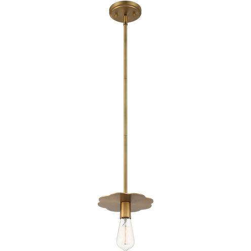 Modern 1 Light 8 inch Natural Brass Mini-Pendant Ceiling Light