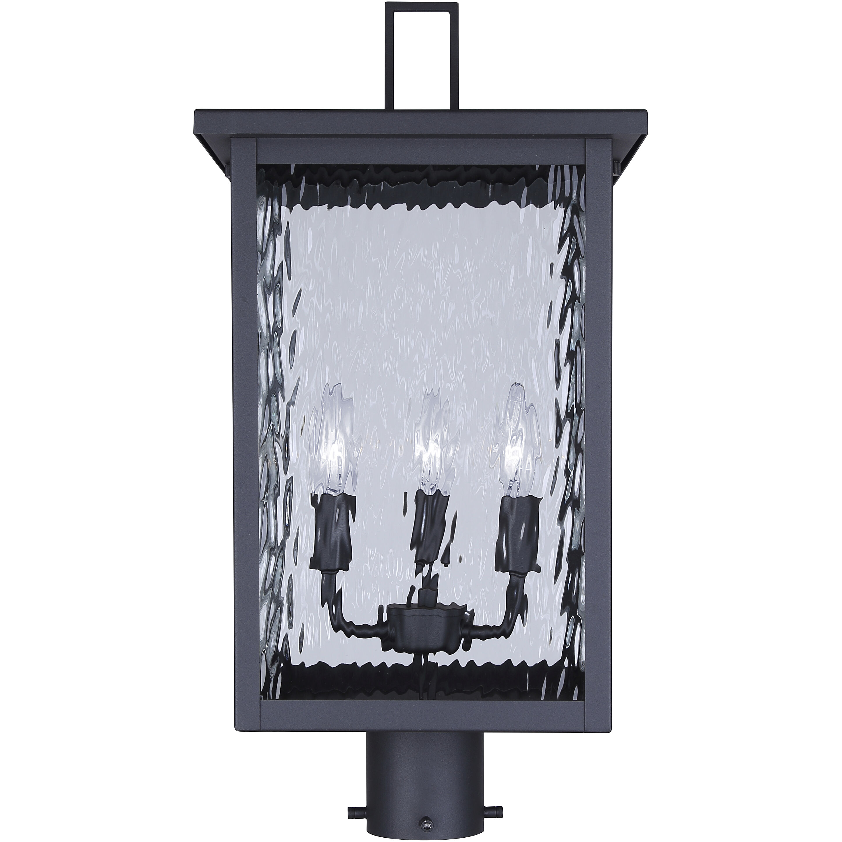 Shana 3 Light 22 inch Black Outdoor Post Lantern