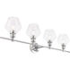 Gene 4 Light 38 inch Chrome Wall sconce Wall Light