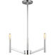 Vector 3 Light 18 inch Chrome Chandelier Ceiling Light
