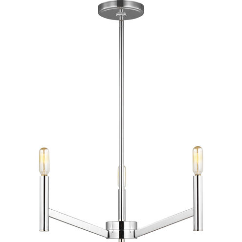 Vector 3 Light 18 inch Chrome Chandelier Ceiling Light