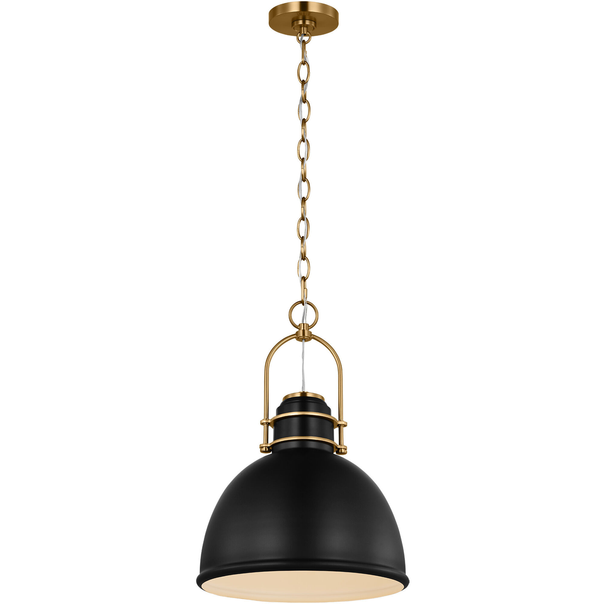 C&M by Chapman & Myers Upland 1 Light 15.5 inch Midnight Black and Burnished Brass Pendant Ceiling Light in Midnight Black / Burnished Brass