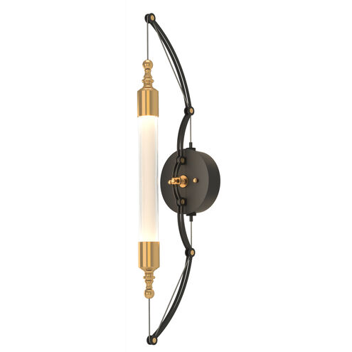 Otto LED 5.4 inch Black with Brass Accents Sconce Wall Light