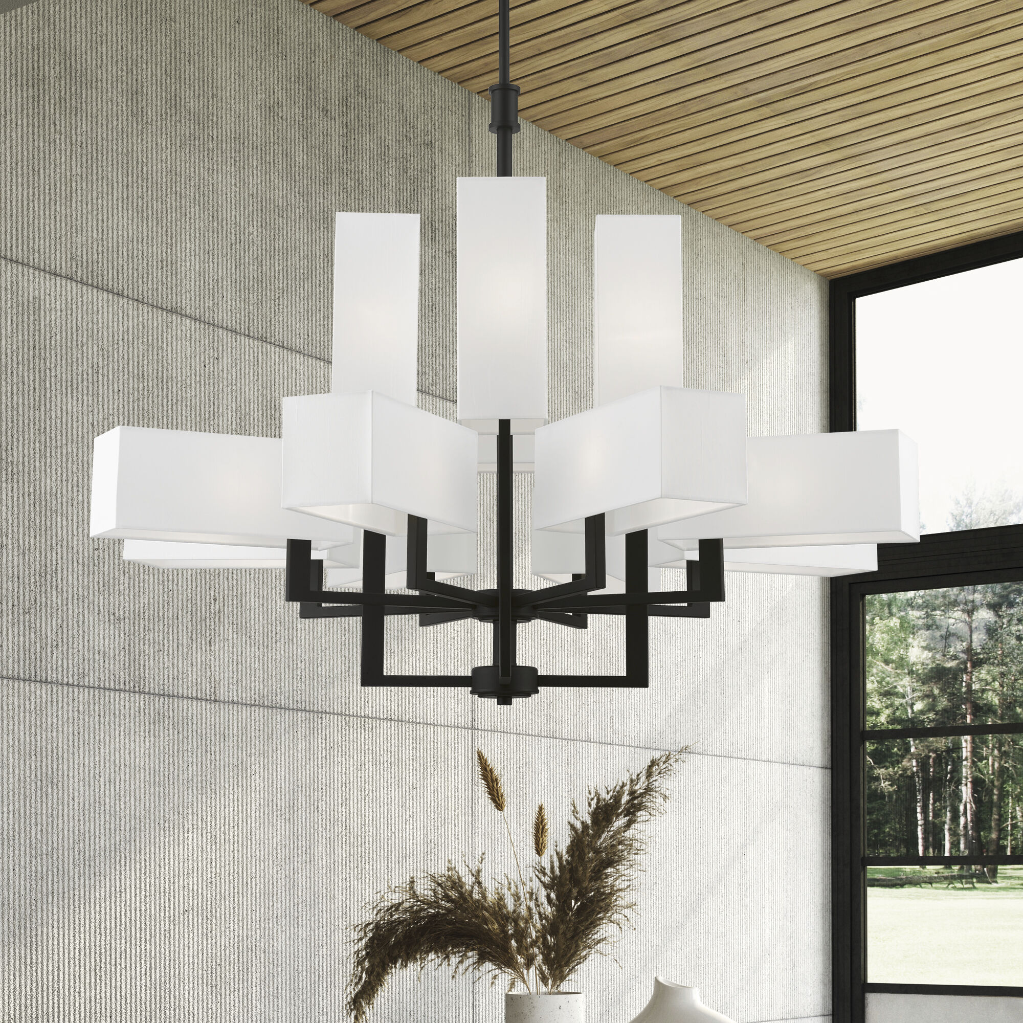 Livex Lighting 42679-04 Rubix 12 Light 44 inch Black Foyer