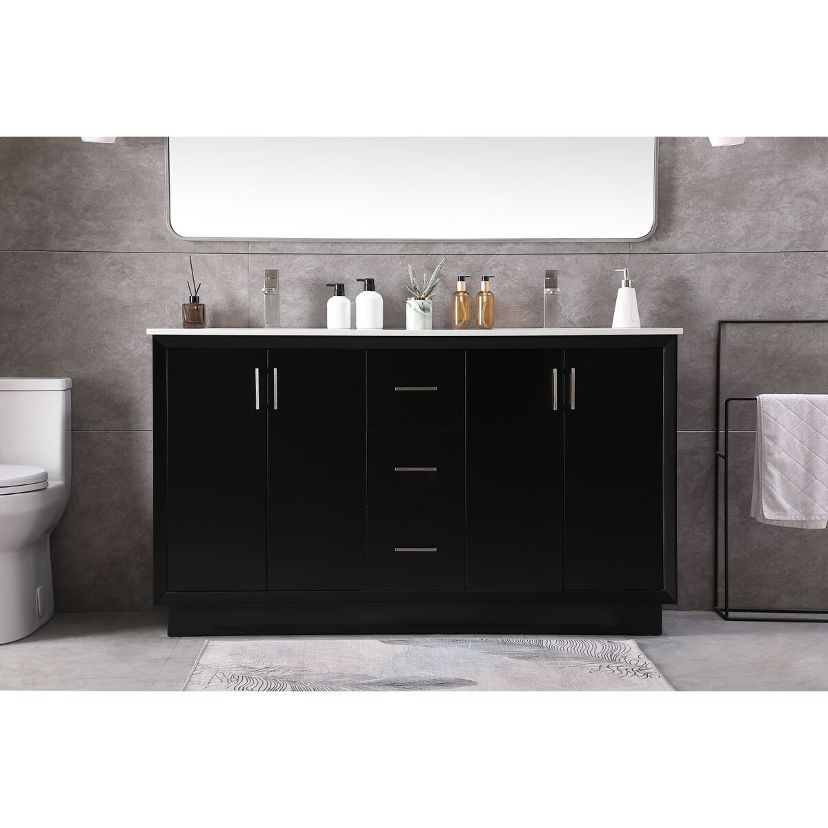 Hayes 60 X 22 X 35 inch Black Vanity Sink Set