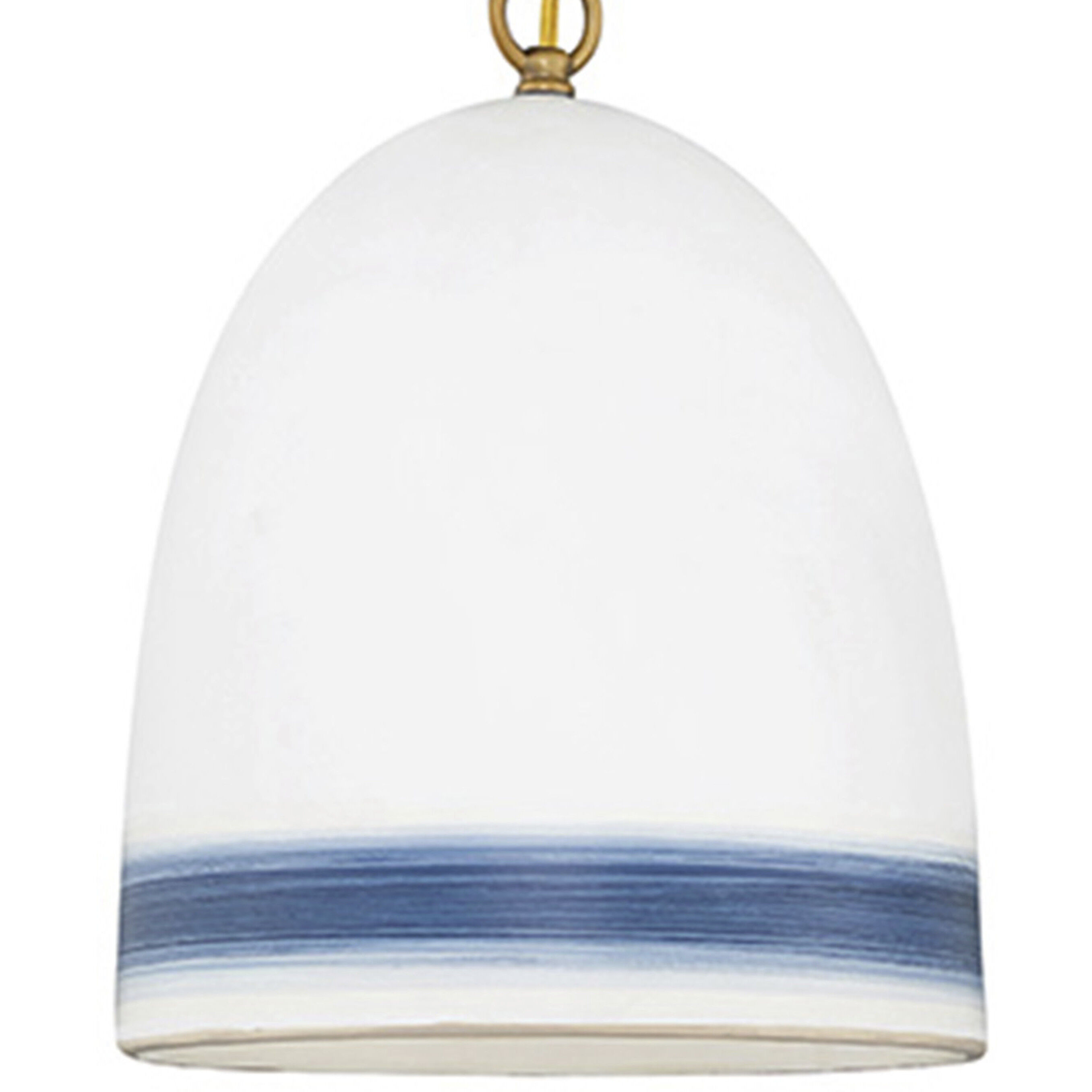 Nash 1 Light 10 inch Heirloom Brass with Navy Stripe Indoor Pendant Ceiling Light in Heirloom Brass/Navy Stripe