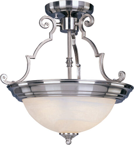 Essentials - 584x 3 Light 17 inch Satin Nickel Semi Flush Mount Ceiling Light