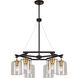 Tyrone 6 Light 28 inch Black and Soft Gold Chandelier Ceiling Light