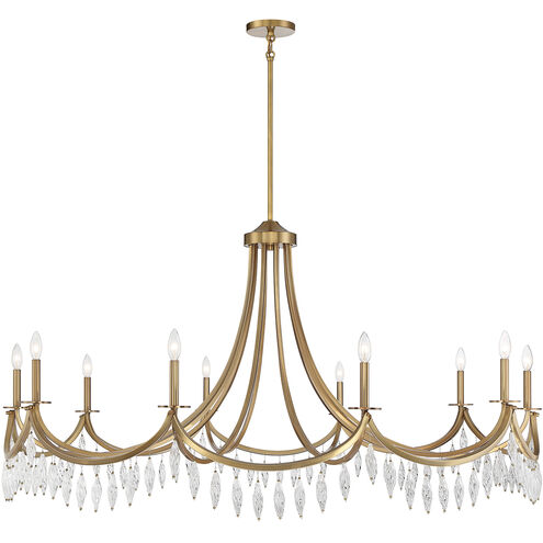 Kameron 10 Light 60 inch Warm Brass Chandelier Ceiling Light