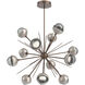Cabochon LED 41 inch Burnished Bronze with Beige Silver Chandelier Ceiling Light in Smoke, 2700K LED, Startburst