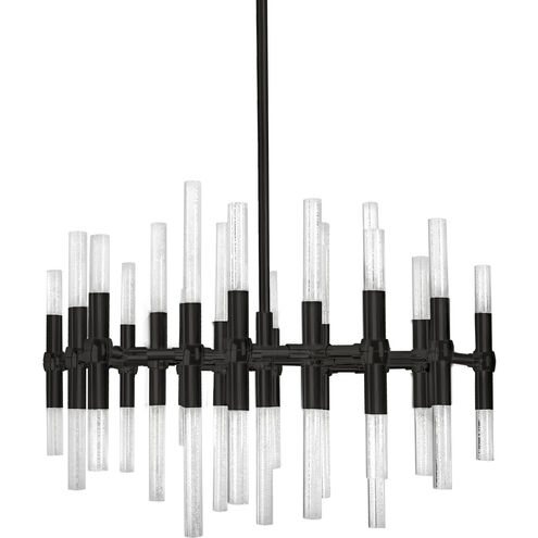 Turin LED 27 inch Black Chandelier Ceiling Light in Black Plating