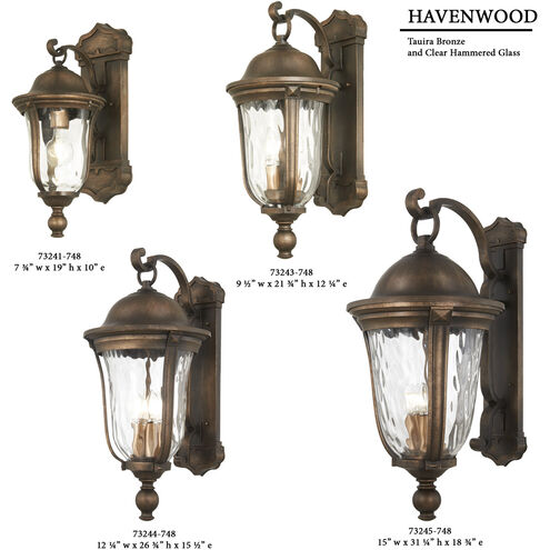 Havenwood 5 Light 31 inch Tavira Bronze And Alder Silver Outdoor Wall Mount, Great Outdoors 