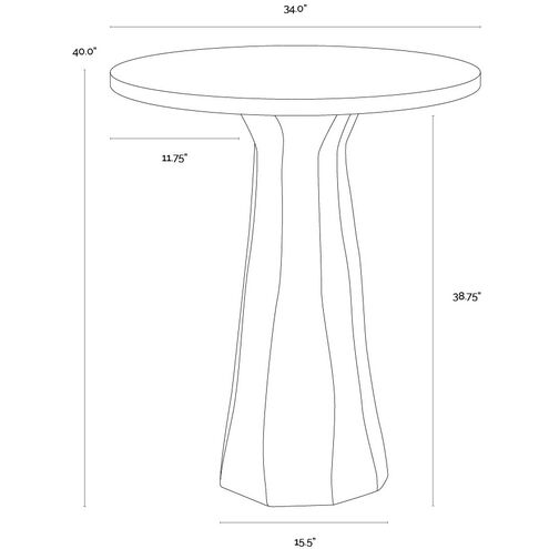 Kliff 40 X 34 inch Travertine Look Outdoor Bar Table