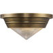 Willard 1 Light 10.13 inch Vintage Brass Flush Mount Ceiling Light in Clear Prismatic Glass