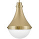 Oliver 1 Light 14.25 inch Bright Brass Indoor Pendant Ceiling Light