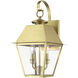 Wentworth 2 Light 17 inch Natural Brass Outdoor Wall Lantern, Medium