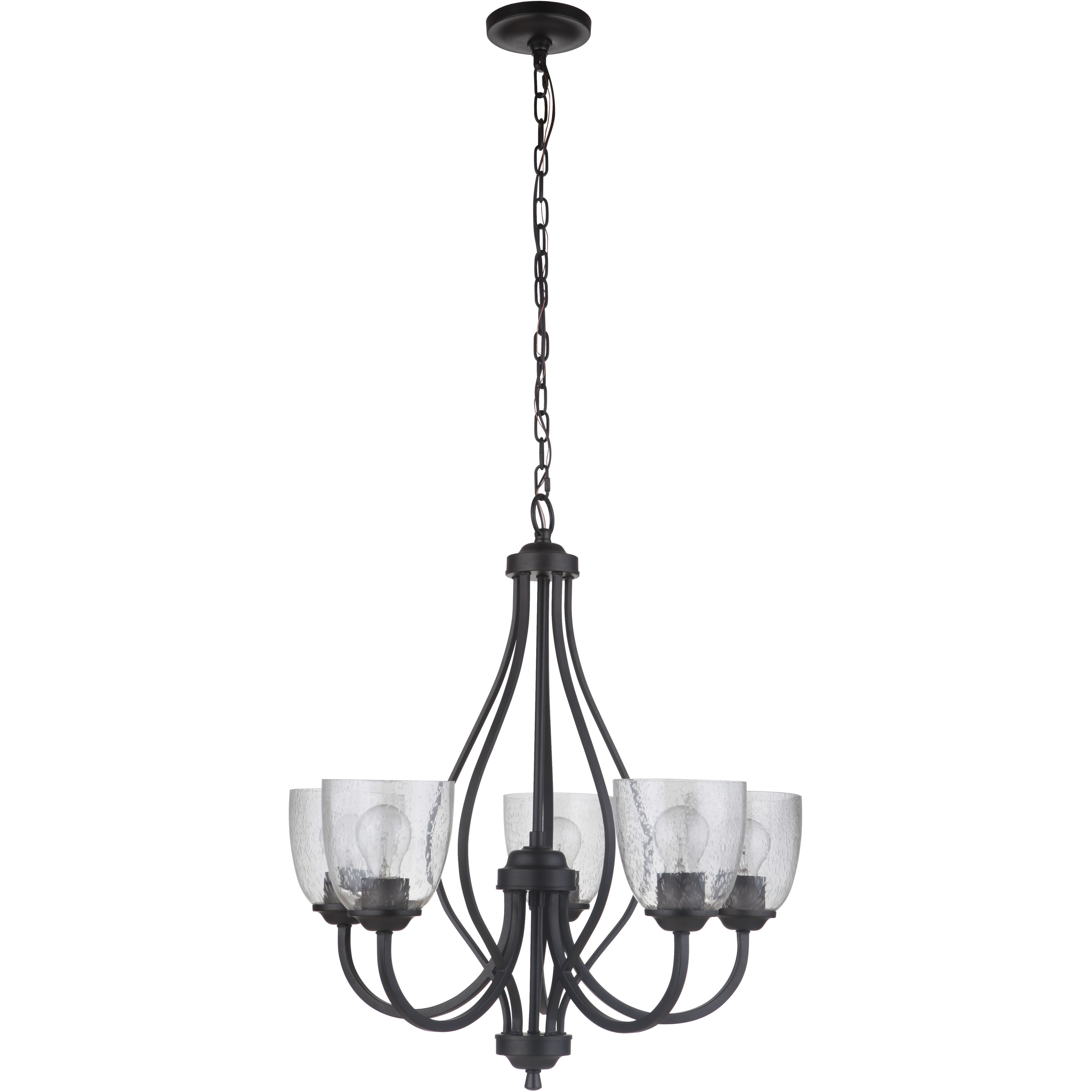 Neighborhood Serene 5 Light 25 inch Espresso Chandelier Ceiling Light in Clear Seeded, Neighborhood Collection