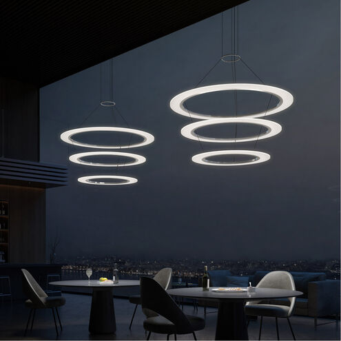 Arctic Rings LED 37 inch Bright Satin Aluminum Ring Pendant Ceiling Light