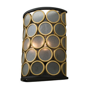 Corsa 2 Light 5 inch Matte Black with Gold Wall Sconce Wall Light