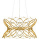 Clelia 3 Light 25 inch Contemporary Gold Leaf Chandelier Ceiling Light