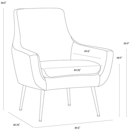 Aletta Nono Petrol Lounge Chair
