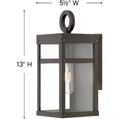 Estate Series Porter LED 13 inch Oil Rubbed Bronze Outdoor Wall Mount Lantern, Extra Small