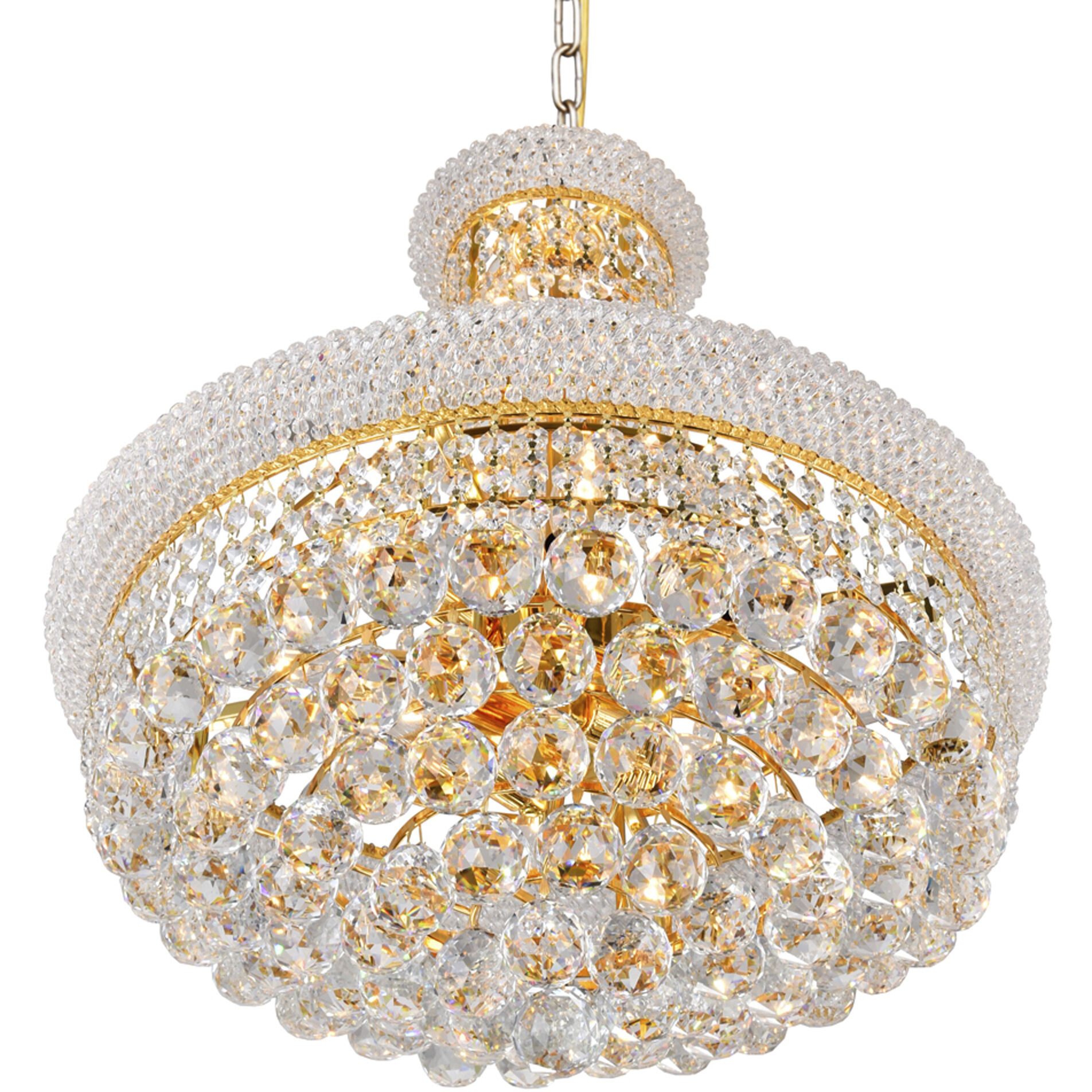 Empire 14 Light 20 inch Gold Down Chandelier Ceiling Light